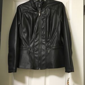 NWT FAUX LEATHER PEPLUM JACKET SMALL